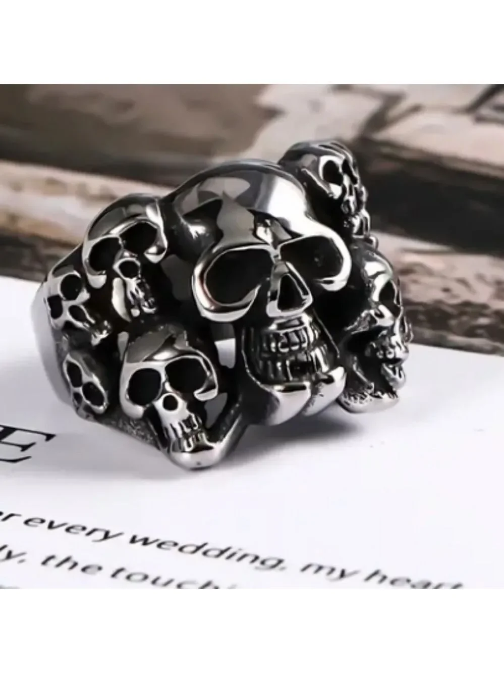 Silvertone Skull Ring